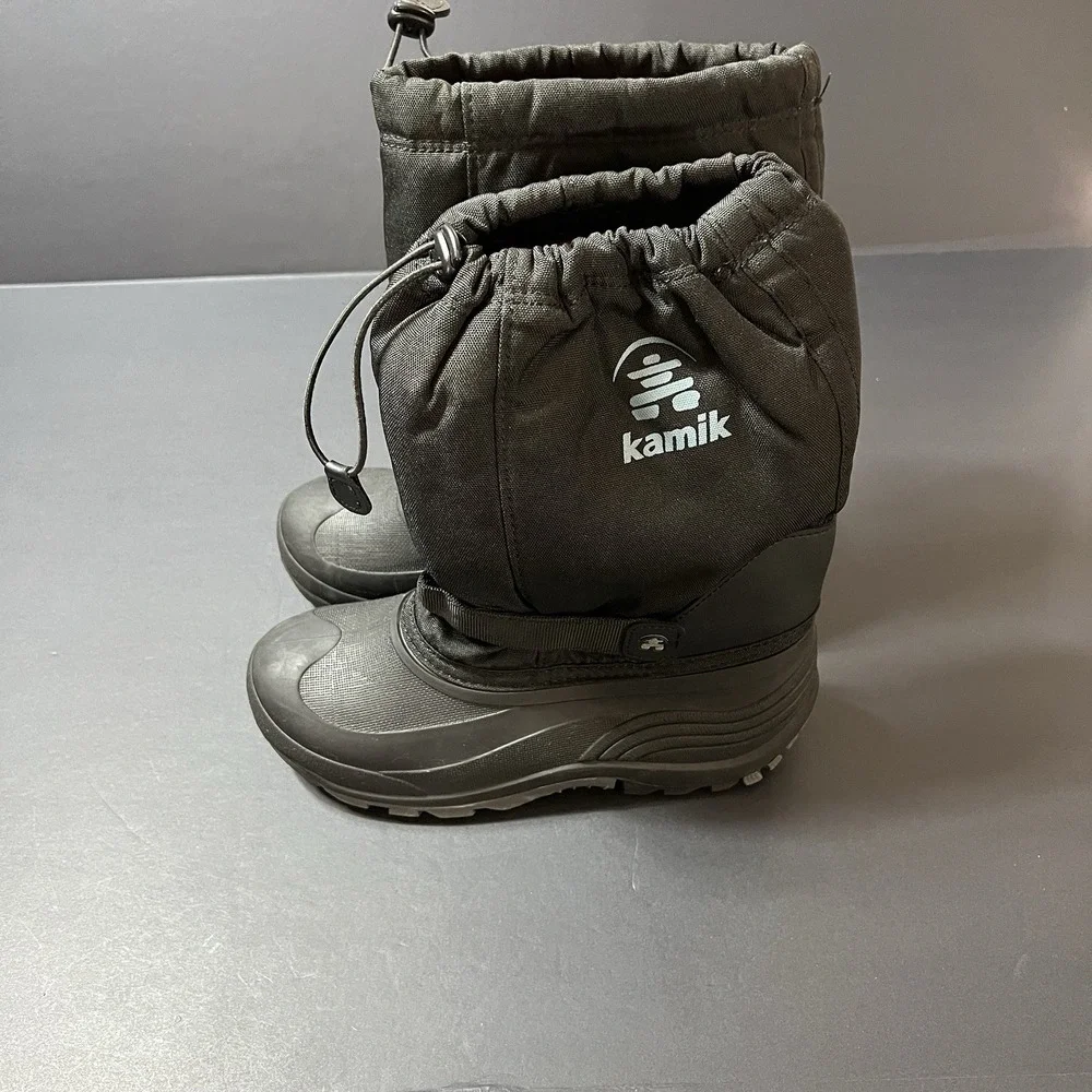 Kamik Waterbug Waterproof Insulated Snow Boots Youth Size 7 Black
